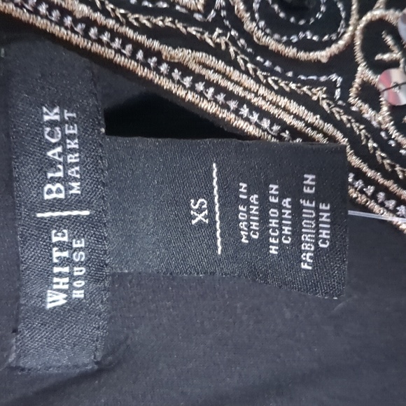 WHITE HOUSE BLACK MARKET* black sequin v neck casual jersey midi dress XS - Picture 5 of 8